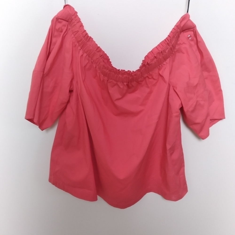 Laundry by Shelli Segal Off the Shoulder Coral Blouse Size Large